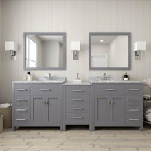 Load image into Gallery viewer, Virtu USA Caroline Parkway 93&quot; Double Sink in Italian Carrara White Marble Top Vanity with Mirrors- Virtuusa