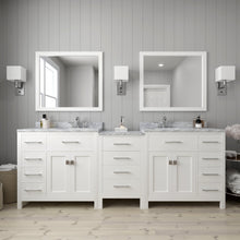 Load image into Gallery viewer, Virtu USA Caroline Parkway 93&quot; Double Sink in Italian Carrara White Marble Top Vanity with Mirrors- Virtuusa