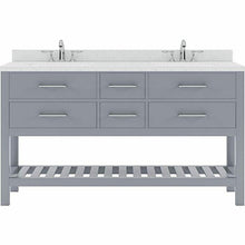 Load image into Gallery viewer, Caroline Estate 60&quot; Double Sink Dazzle White Quartz Top Vanity with Mirrors - Vanity Grace Store - Virtuusa
