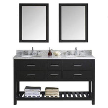 Load image into Gallery viewer, Caroline Estate 60&quot; Double Sink Dazzle White Quartz Top Vanity with Faucet and Mirrors - Vanity Grace Store - Virtuusa