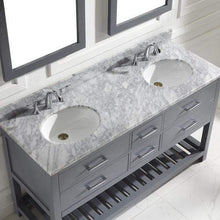 Load image into Gallery viewer, Caroline Estate 60&quot; Double Sink Dazzle White Quartz Top Vanity with Faucet and Mirrors - Vanity Grace Store - Virtuusa