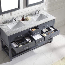 Load image into Gallery viewer, Caroline Estate 60&quot; Double Sink Dazzle White Quartz Top Vanity with Faucet and Mirrors - Vanity Grace Store - Virtuusa