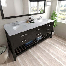 Load image into Gallery viewer, Caroline Estate 72&quot; Double Sink Dazzle White Quartz Top Vanity with Faucet and Mirrors - Vanity Grace Store - Virtuusa