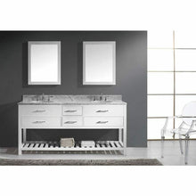 Load image into Gallery viewer, Caroline Estate 72&quot; Double Sink Dazzle White Quartz Top Vanity with Mirrors - Vanity Grace Store - Virtuusa