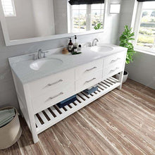 Load image into Gallery viewer, Caroline Estate 72&quot; Double Sink Dazzle White Quartz Top Vanity with Faucet and Mirrors - Vanity Grace Store - Virtuusa
