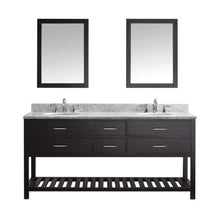 Load image into Gallery viewer, Caroline Estate 72&quot; Double Sink Dazzle White Quartz Top Vanity with Faucet and Mirrors - Vanity Grace Store - Virtuusa