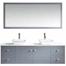 Load image into Gallery viewer, Virtu USA Clarissa 72&quot; Double Square Sink Vanity with Faucet - Mirror- Virtuusa