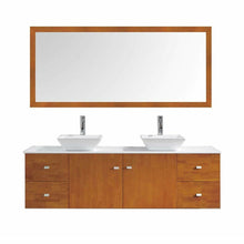 Load image into Gallery viewer, Virtu USA Clarissa 72&quot; Double Square Sink Vanity with Faucet - Mirror- Virtuusa