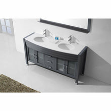 Load image into Gallery viewer, Ava 63&quot; Double Sink Aqua Tempered Glass Top Vanity with Faucet - Vanity Grace Store - Virtuusa