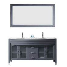 Load image into Gallery viewer, Ava 63&quot; Double Sink Aqua Tempered Glass Top Vanity with Faucet - Vanity Grace Store - Virtuusa