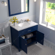 Load image into Gallery viewer, Virtu USA Caroline 36&quot; Single Bath Vanity in French Blue with White Quartz Top and Round Sink- Virtuusa