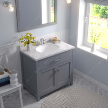 Load image into Gallery viewer, Virtu USA Caroline 36&quot; Single Bath Vanity in Gray with White Quartz Top and Round Sink with Matching Mirror- Virtuusa