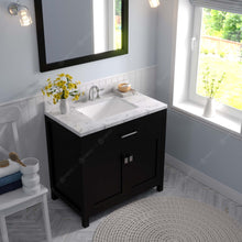 Load image into Gallery viewer, Virtu USA Caroline 36&quot; Single Bath Vanity in Espresso with White Quartz Top and Square Sink with Brushed Nickel Faucet with Matching Mirror- Virtuusa