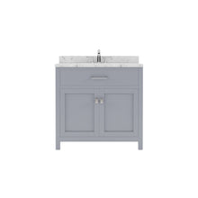Load image into Gallery viewer, Virtu USA Caroline 36&quot; Single Bath Vanity in Gray with White Quartz Top and Square Sink- Virtuusa