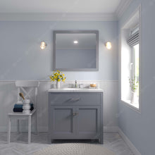 Load image into Gallery viewer, Virtu USA Caroline 36&quot; Single Bath Vanity in Gray with White Quartz Top and Square Sink- Virtuusa