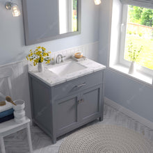 Load image into Gallery viewer, Virtu USA Caroline 36&quot; Single Bath Vanity in Gray with White Quartz Top and Square Sink- Virtuusa