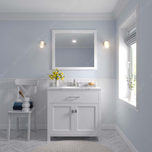 Load image into Gallery viewer, Virtu USA Caroline 36&quot; Single Bath Vanity in White with White Quartz Top and Square Sink with Matching Mirror- Virtuusa