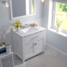Load image into Gallery viewer, Virtu USA Caroline 36&quot; Single Bath Vanity in White with White Quartz Top and Square Sink- Virtuusa