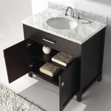 Load image into Gallery viewer, Caroline 36" Single Sink Italian Carrara White Marble Top Vanity with Faucet and Mirror - Vanity Grace Store - Virtuusa