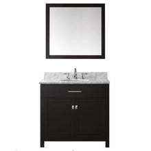 Load image into Gallery viewer, Caroline 36" Single Sink Italian Carrara White Marble Top Vanity with Faucet and Mirror - Vanity Grace Store - Virtuusa