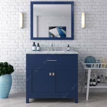 Load image into Gallery viewer, Virtu USA Caroline 36&quot; Single Bath Vanity in French Blue with Top, Sink , Faucet and Matching Mirror- Virtuusa