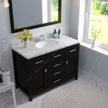 Load image into Gallery viewer, Virtu USA Caroline 48&quot; Single Bath Vanity in Espresso with White Quartz Top and Round Sink with Polished Chrome Faucet with Matching Mirror- Virtuusa