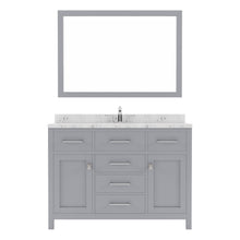 Load image into Gallery viewer, Virtu USA Caroline 48&quot; Single Bath Vanity in Gray with White Quartz Top and Round Sink with Brushed Nickel Faucet with Matching Mirror- Virtuusa