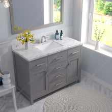 Load image into Gallery viewer, Virtu USA Caroline 48&quot; Single Bath Vanity in Cashmere Gray with White Quartz Top and Square Sink with Matching Mirror- Virtuusa