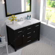 Load image into Gallery viewer, Virtu USA Caroline 48&quot; Single Bath Vanity in Espresso with White Quartz Top and Square Sink with Polished Chrome Faucet with Matching Mirror- Virtuusa