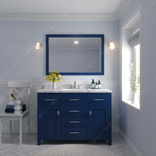 Load image into Gallery viewer, Virtu USA Caroline 48&quot; Single Bath Vanity in French Blue with White Quartz Top and Square Sink with Polished Chrome Faucet with Matching Mirror- Virtuusa