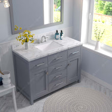 Load image into Gallery viewer, Virtu USA Caroline 48&quot; Single Bath Vanity in Gray with White Quartz Top and Square Sink- Virtuusa