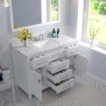 Load image into Gallery viewer, Virtu USA Caroline 48&quot; Single Bath Vanity in White with White Quartz Top and Square Sink with Polished Chrome Faucet with Matching Mirror- Virtuusa