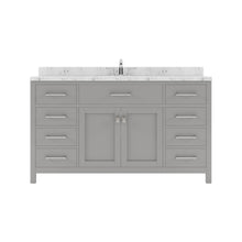 Load image into Gallery viewer, Virtu USA Caroline 60&quot; Single Bath Vanity in Cashmere Gray with White Quartz Top and Round Sink- Virtuusa