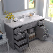 Load image into Gallery viewer, Virtu USA Caroline 60&quot; Single Bath Vanity in Cashmere Gray with White Quartz Top and Round Sink- Virtuusa