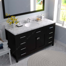Load image into Gallery viewer, Virtu USA Caroline 60&quot; Single Bath Vanity in Espresso with White Quartz Top and Round Sink with Brushed Nickel Faucet with Matching Mirror- Virtuusa