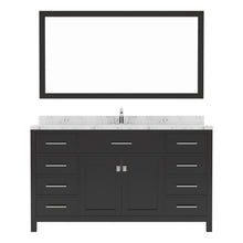Load image into Gallery viewer, Virtu USA Caroline 60&quot; Single Bath Vanity in Espresso with White Quartz Top and Round Sink with Brushed Nickel Faucet with Matching Mirror- Virtuusa