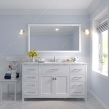 Load image into Gallery viewer, Virtu USA Caroline 60&quot; Single Bath Vanity in White with White Quartz Top and Round Sink with Matching Mirror- Virtuusa