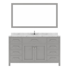 Load image into Gallery viewer, Virtu USA Caroline 60&quot; Single Bath Vanity in Cashmere Gray with White Quartz Top and Square Sink with Matching Mirror- Virtuusa