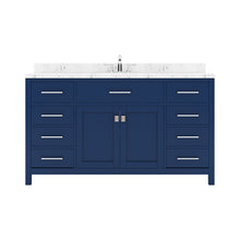 Load image into Gallery viewer, Virtu USA Caroline 60&quot; Single Bath Vanity in French Blue with White Quartz Top and Square Sink- Virtuusa