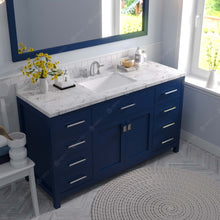 Load image into Gallery viewer, Virtu USA Caroline 60&quot; Single Bath Vanity in French Blue with White Quartz Top and Square Sink with Matching Mirror- Virtuusa