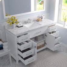 Load image into Gallery viewer, Virtu USA Caroline 60&quot; Single Bath Vanity in White with White Quartz Top and Square Sink- Virtuusa