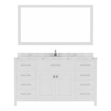 Load image into Gallery viewer, Virtu USA Caroline 60&quot; Single Bath Vanity in White with White Quartz Top and Square Sink with Polished Chrome Faucet with Matching Mirror- Virtuusa