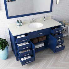 Load image into Gallery viewer, Virtu USA Caroline 60&quot; Single Bath Vanity in French Blue wit Top and Sink- Virtuusa
