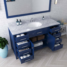 Load image into Gallery viewer, Virtu USA Caroline 60&quot; Single Bath Vanity in French Blue with  Top , Sink and Matching Mirror- Virtuusa