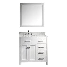 Load image into Gallery viewer, Caroline Parkway 36&quot; Single Sink Dazzle White Quartz Top Vanity with Faucet and Mirror - Vanity Grace Store - Virtuusa