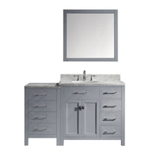 Load image into Gallery viewer, Caroline Parkway 57&quot; Single Sink Dazzle White Quartz Top Vanity with Mirror - Vanity Grace Store - Virtuusa