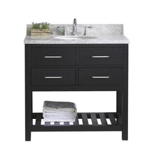 Load image into Gallery viewer, Caroline Estate 36&quot; Single Sink Italian Carrara White Marble Top Vanity with Faucet - Vanity Grace Store - Virtuusa