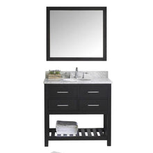 Load image into Gallery viewer, Caroline Estate 36&quot; Single Sink Italian Carrara White Marble Top Vanity with Faucet and Mirror - Vanity Grace Store - Virtuusa