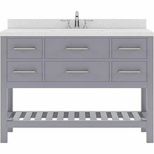 Load image into Gallery viewer, Caroline Estate 48&quot; Single Sink Dazzle White Quartz Top Vanity with Mirror - Vanity Grace Store - Virtuusa