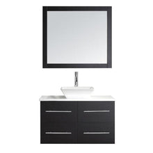 Load image into Gallery viewer, Marsala 35&quot; Single Sink White Engineered Stone Top Vanity with Faucet and Mirror - Vanity Grace Store - Virtuusa